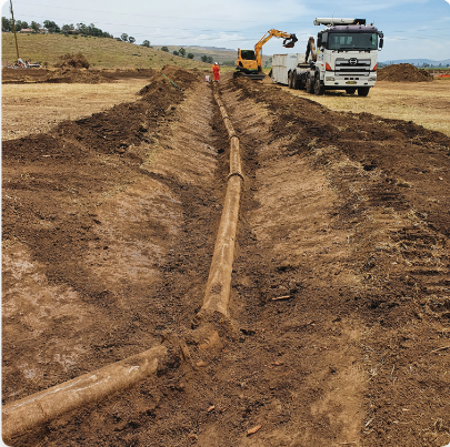 Track path created by the excavator